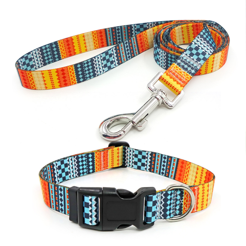 Amazon al por mayor collar de mascota corda de tracción al aire libre paseo perro collar perro collar en el viento