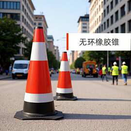 反光锥橡胶路锥禁止停车隔离墩施工注意安全雪糕桶圆锥路障停车桩