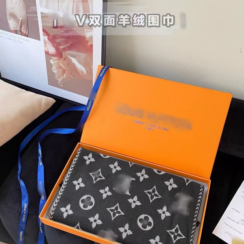 L家双面老花仿羊绒围巾跨境外贸款教师节圣诞元旦日围巾礼盒礼物|undefined