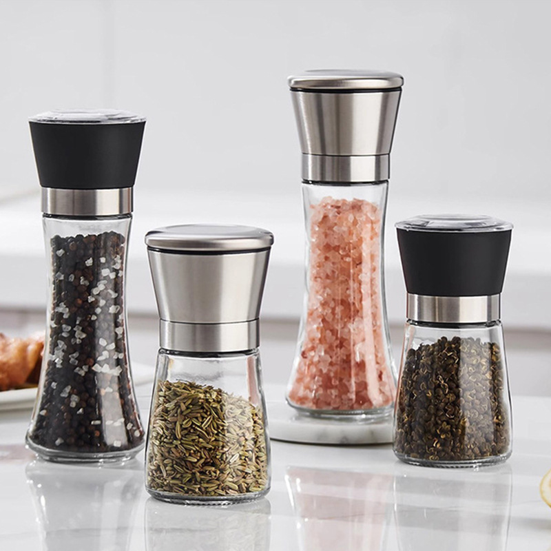 Stainless Steel 304 Manual Pepper Grinder, Various Kitchen and Restaurant Seasoning Bottles for Freshly Ground Spices