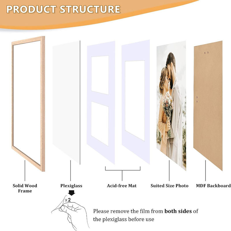 Marco de fotos de madera maciza decoración marco de fotos moderno decoración creativa montado en la pared pintura decorativa dormitorio fresco simple abstracto