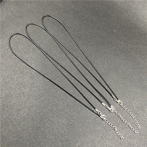 Jade pendant rope necklace 40cm Korean style wax rope leather rope necklace for men and women, couple, student sweater chain DIY