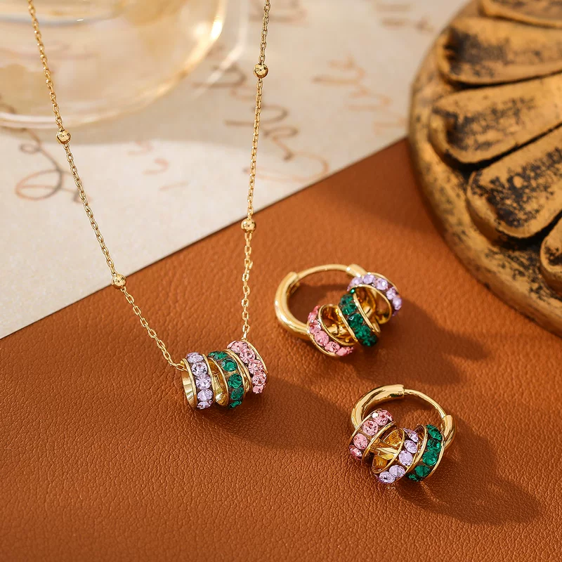 Кулон-цепочка и серьги-подвески, реторзирон, европейский стиль, простой элегантный дизайн