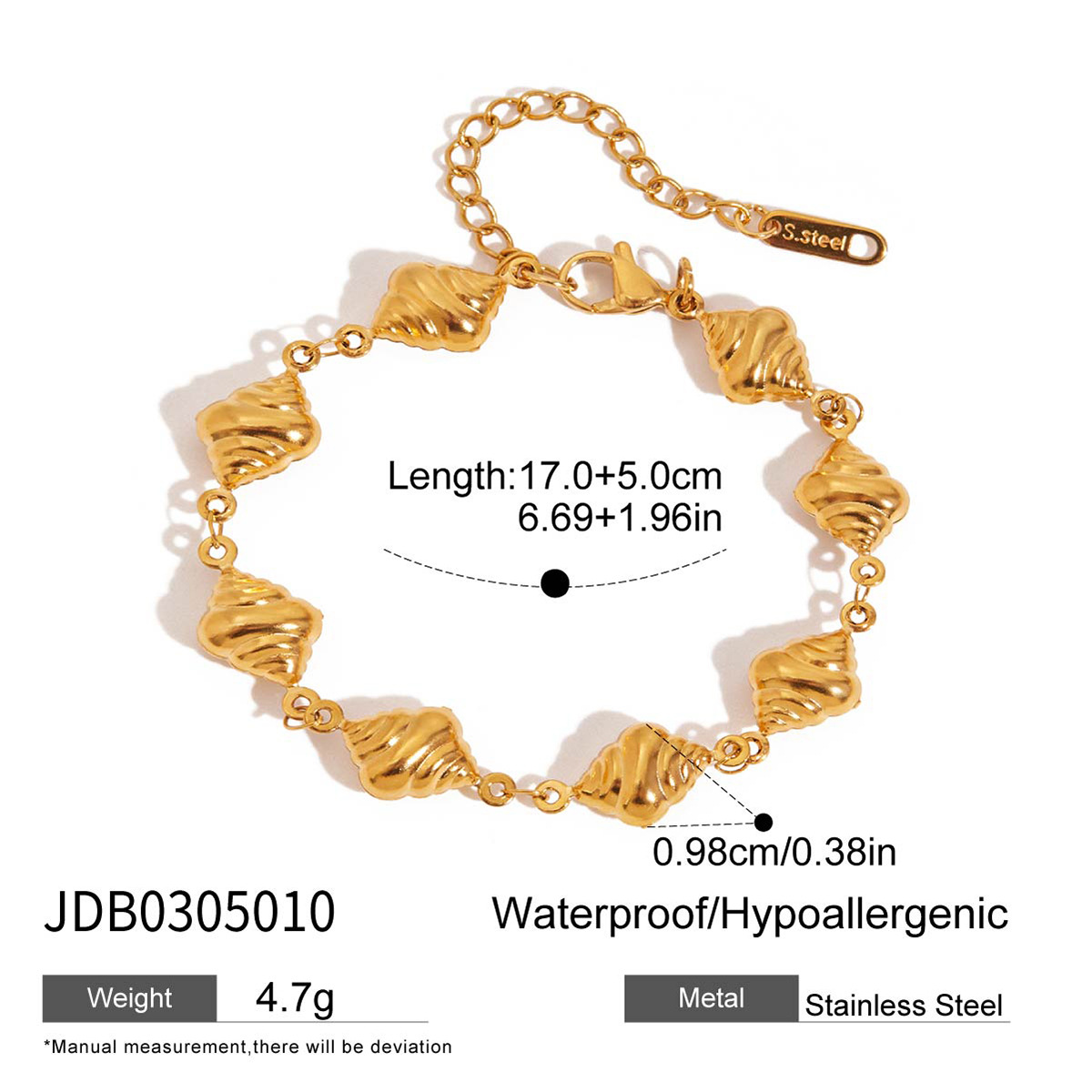 Wanxing estilo europeo y americano transfronterizo pulsera de clip de acero inoxidable no chapado en oro collar de concha de acero de titanio conjunto de joyería femenina
