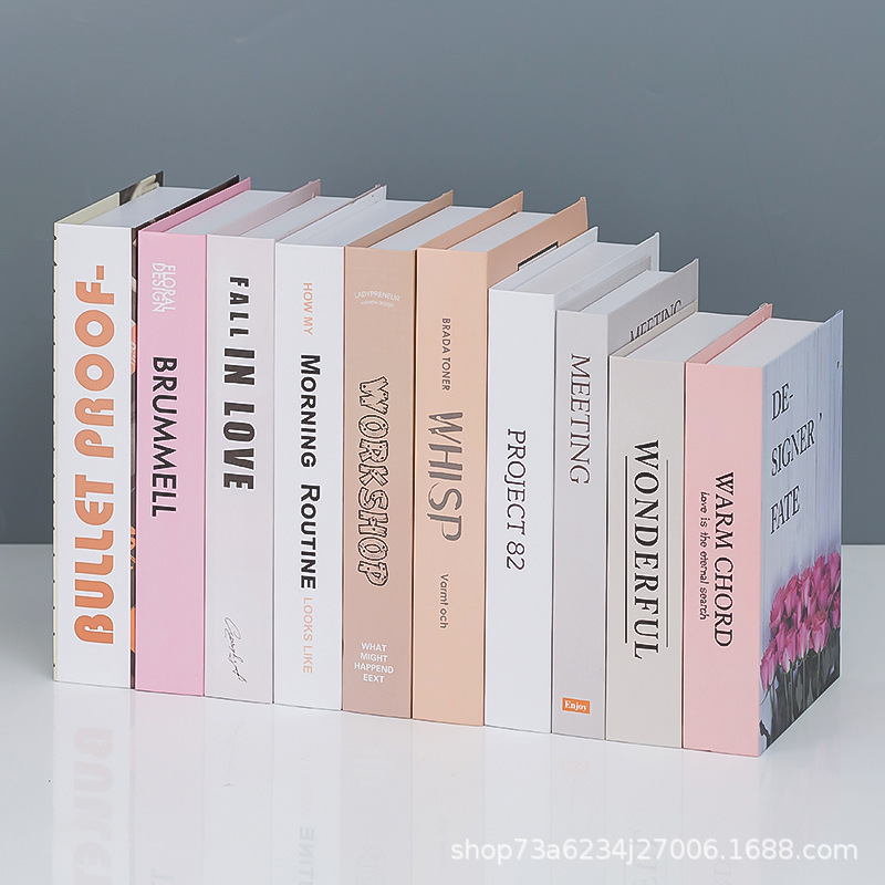 Pink Simple Fake Book Girl Room Decoration Book Model Room Living Room TV Cabinet Desktop Decoration Photo Prop Book