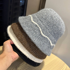 新款秋冬季针织渔夫帽女秋冬季简约百搭显脸小盆帽防寒保暖水桶帽