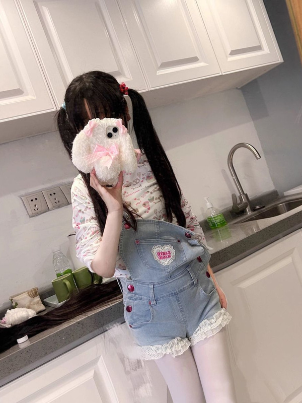 日系软妹甜美多巴胺牛仔背带裤女学生韩版显瘦夏季新款连体短裤潮|undefined