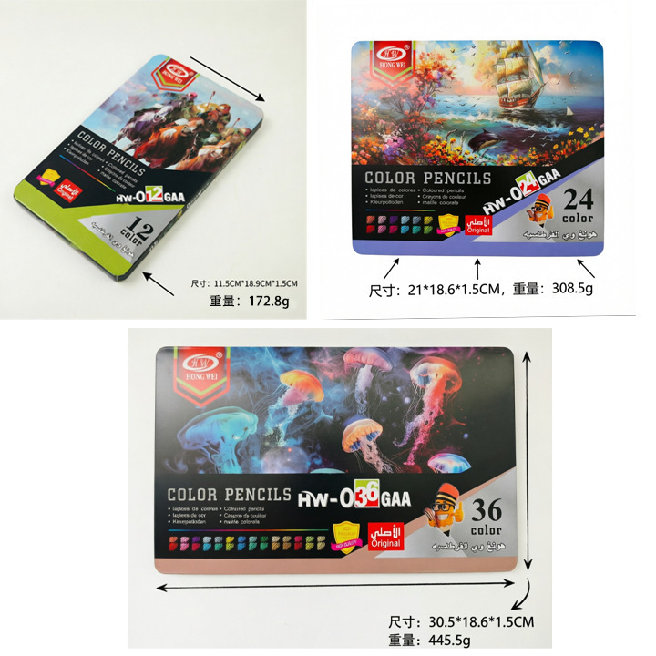 72-Color Oil Pastels Art Student Professional Drawing Set with Colored Pencils in Iron Box