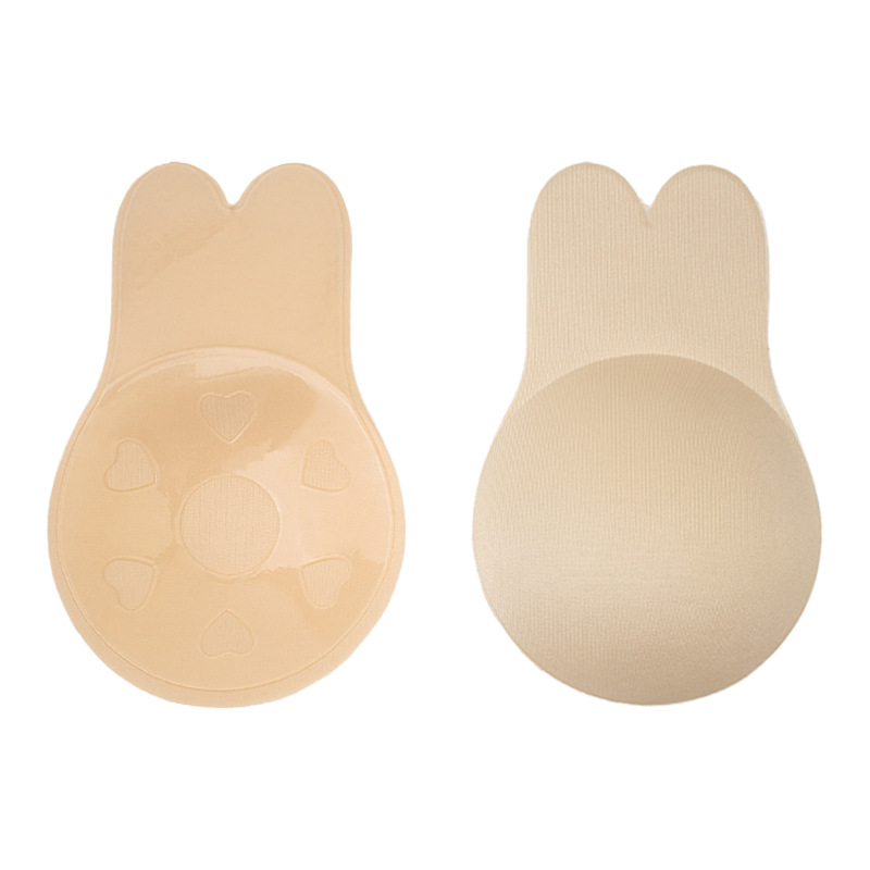 Fábrica al por mayor de orejas de conejo pegatinas de levantamiento de pecho pegatinas de levantamiento de senos pegatinas anti-exposición sujetador invisible soporte superior sujetador de silicona transfronterizo