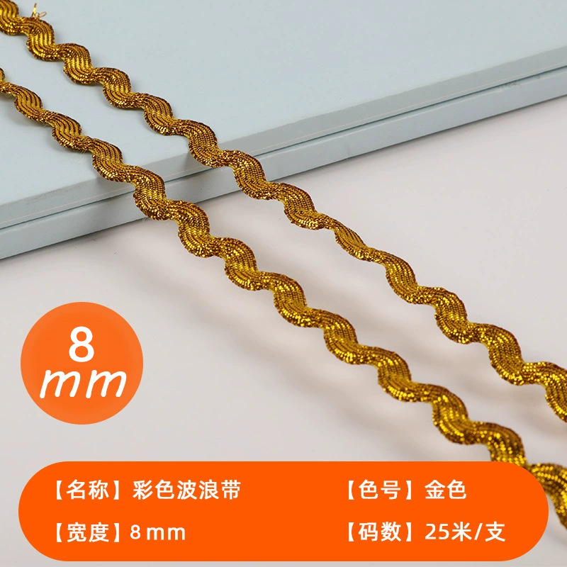 Spot venta directa 8mm color marinero borde curvo onda línea curva correas marinero S cinturón encaje