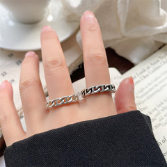 Lan Zhi Pig Snout 925 Silver Ring for Women, Simple and Personality Fashionable Hand Accessory Trend Influencer Open Ring Non-fading Uncommon