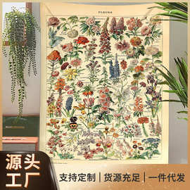 跨境亚马逊挂毯ins风挂布背景布墙布卧室客厅装饰布花卉花朵莫奈