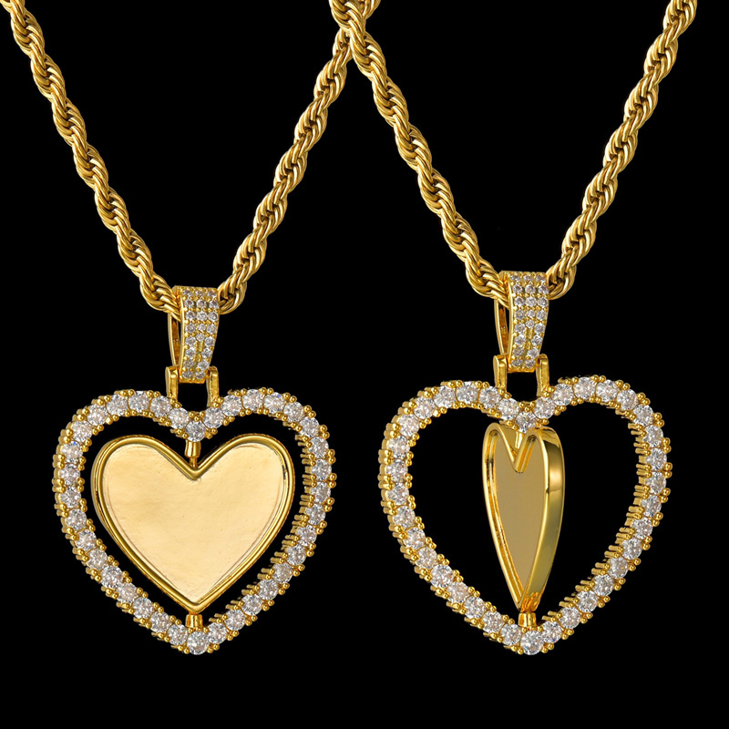 Vente En Gros Bijoux Collier En Cuivre Coeur Tournant Nihaojewelry display picture 6