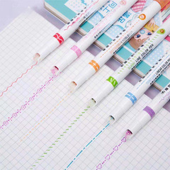 Starling 6-Color Handwriting Curve Pen, Line-Shaped Quick-Dry Outlining Pen, Learning Colored Marker Neutral Pen for Primary and Middle School Students