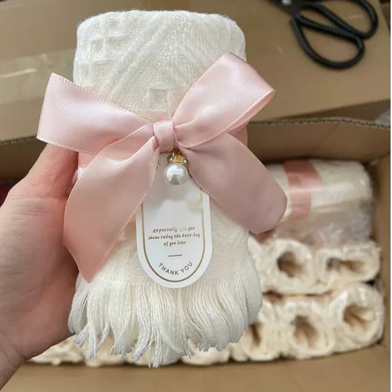 Tassel hand gift towel gift advertising creative wedding gift Towel logo embroidery gift towel wholesale