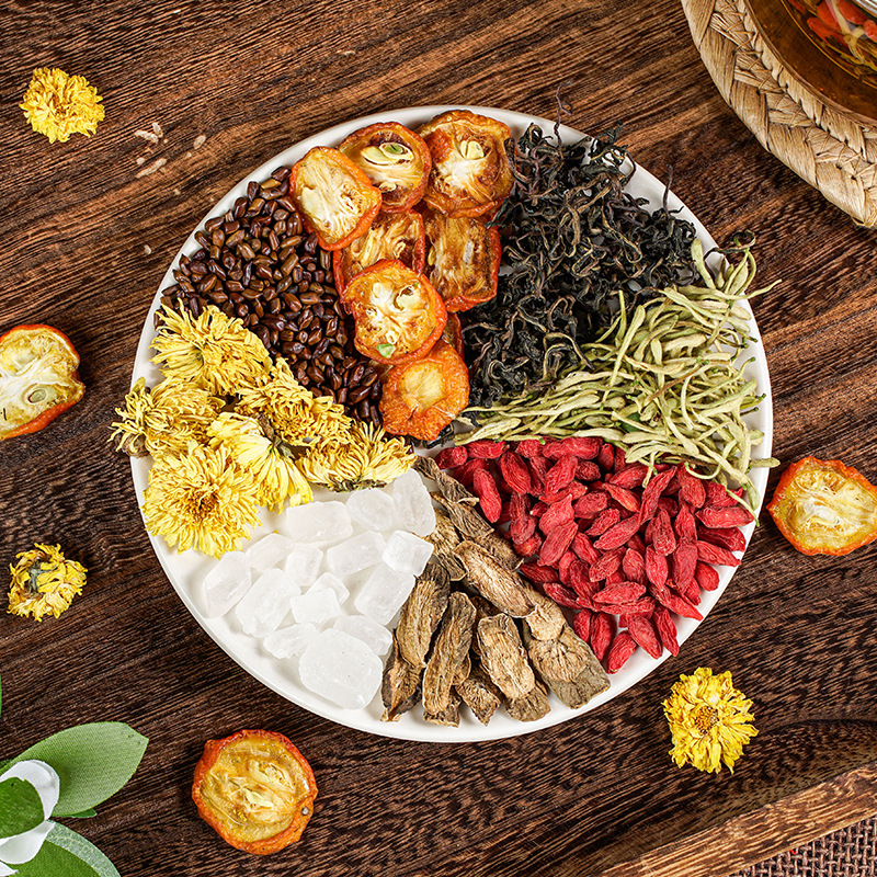 Chrysanthemum Cassia Seed Tea, Monk Fruit Tea, Goji Berry Tea, Combined Tea, Goji Berry and Honeysuckle Dandelion Citrus Tea