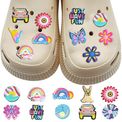 Summer Series Flower Shoe Clips Accessory Hole Shoes Decoration Removable Flower Shoe Accessories PVC Soft Rubber Shoe Accessories