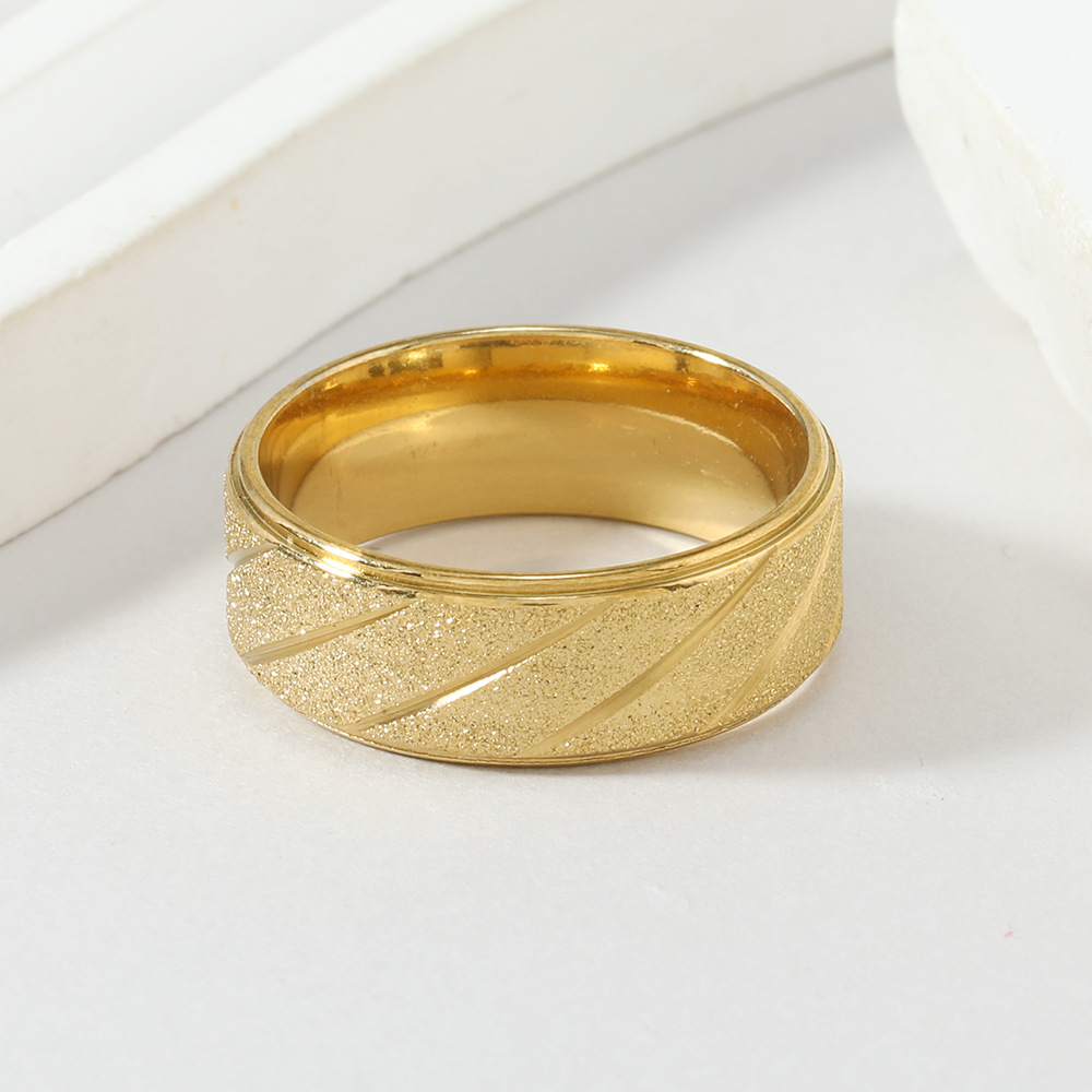 Anillo de acero inoxidable transfronterizo de Europa y Estados Unidos flor al por mayor anillo de acero de titanio esmaltado twill joyas de brazaletes de moda para hombres image 3