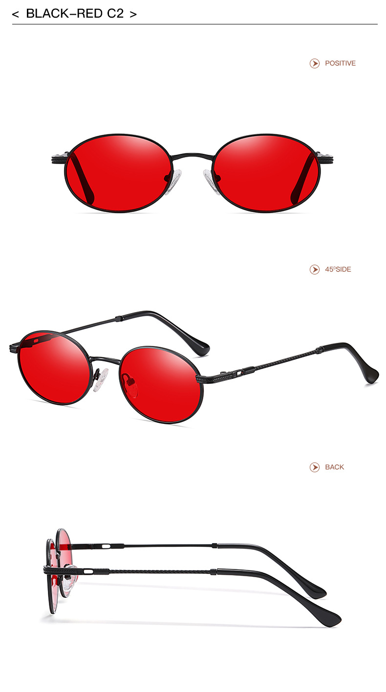 65g Weight Full Frame Glasses Structure Sunglasses Classification Ac, UV400 Protection Lens Material Oval Frame Glasses Style Outdoor, Travel, Fishing Occasion Solid Color Pattern All Seasons Season Unisex Gender Oval Design Retro, Vintage Style, Sweet Style Retro Vintage Style Sweet Solid Color Ac UV400 Protection Oval Frame Oval Full Frame Women's Sunglasses 8