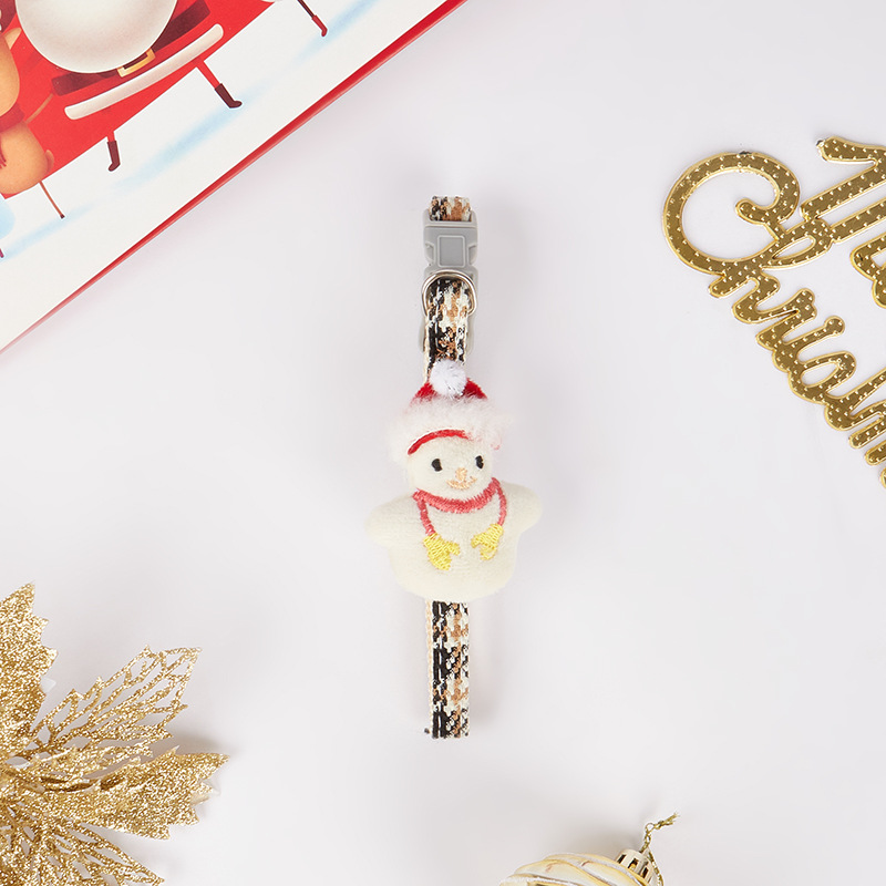 Nuevo collar de mascotas Teddy Bear pequeña cuerda de tracción de perros collar de Navidad collar de gatos fabricantes al por mayor