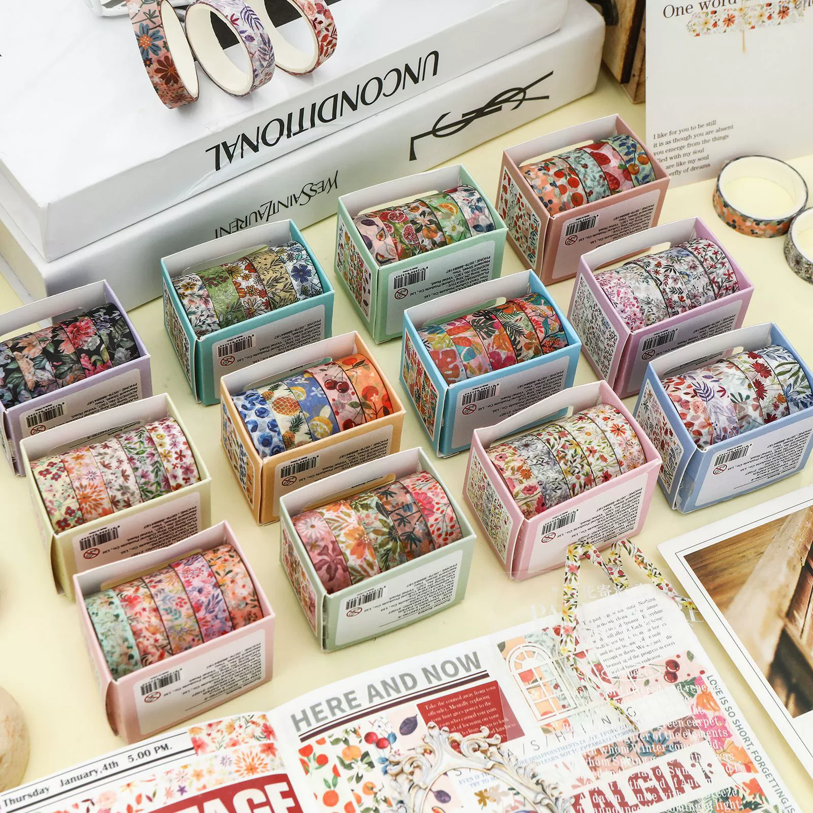 SDRT240730 родился как летний цветок серии и бумажная лента набор 5 Вовлечение трансграничных продуктов Цветочная серия основы