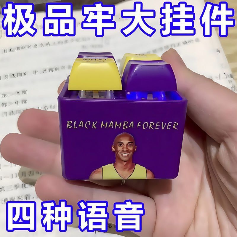 Boss Voice Pendant Black Mamba Kobe Bryant Classic Quotes Luminous Pronunciation Keychain Sound Decompression Toy
