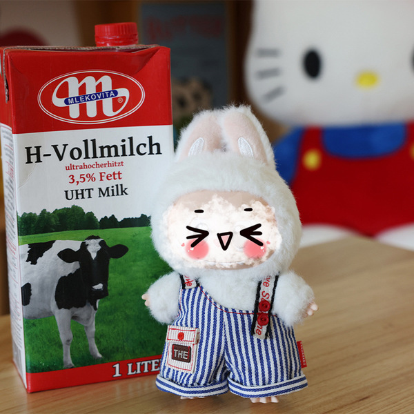 라부부 인형, 인형 옷 교체, 인형 의상, 열쇠고리, 네이비 멜빵바지, 솜 인형, 캐주얼 의류