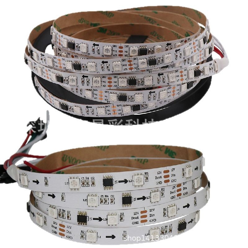 WS2811 a todo color con 30/60 luces LED Symphony RGB tira de luz autoadhesiva colorida 12V marquesina programación de flujo