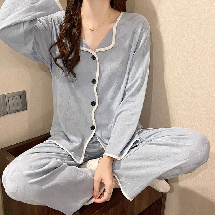 2023 otoño pijamas de las mujeres de manga larga suelta cardigan coreano popular dulce chica en línea pijamas rojos traje de desgaste para el hogar image 8