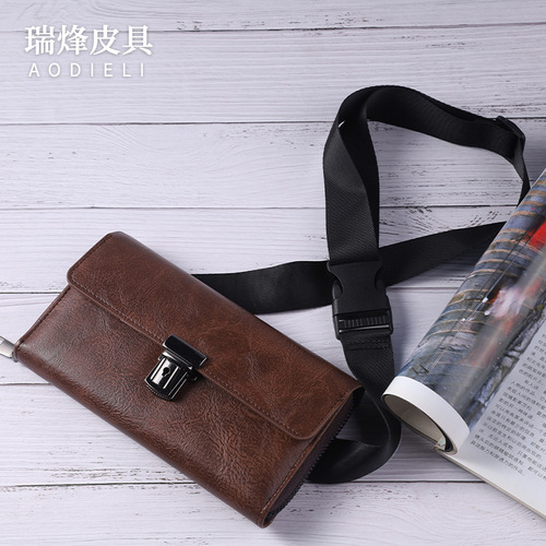 New European and American-style men's business wallet: short, versatile clutch bag made of foldable cowhide with a neutral PVC design—available in mid-length options.