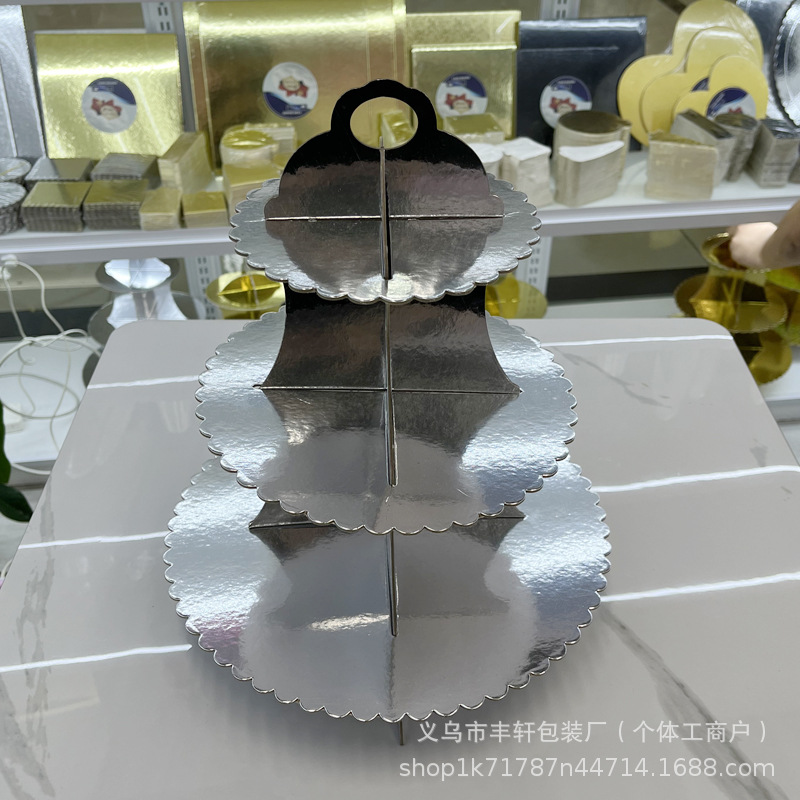 Fábrica en el lugar de la fiesta desechable estante de pastel de papel fiesta de cumpleaños diseño de estante de pasteles estante de bocadillos