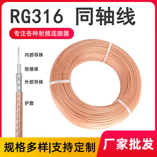 Manufacturers Wholesale Rg316 Rf Coaxial Communication Cable 50 Ohm Copper Silver Plated High Temperature Resistant Shielded Antenna