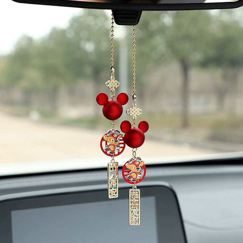 Зодиак Год Кролика Подвесные украшения для автомобилей Автомобильные аксессуары Высококачественная богиня Милый Автомобильный свет безопасности Роскошный кулон