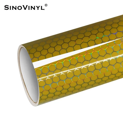glossy chameleon body color changing — Automotive Film - 15218-m-honeycomb-laser-yellow