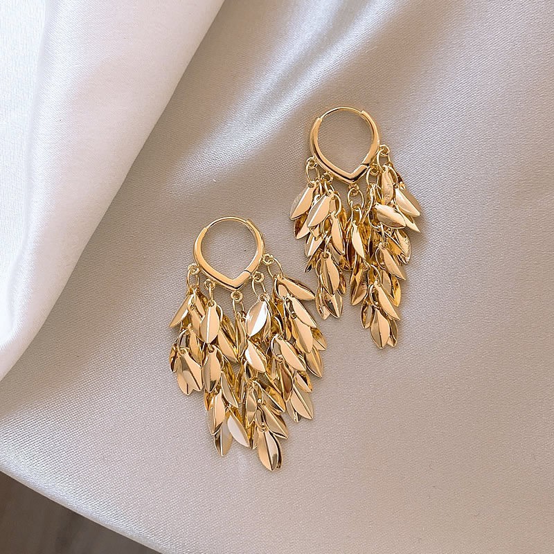 Golden Wheat Love Heart Earrings