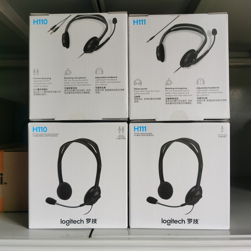 Suitable for Logitech H110/111 Wired Headset with Microphone and Stereo for Operators