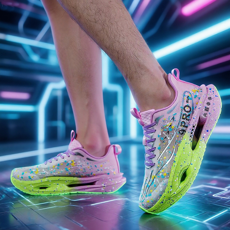 Conejo rojo 9PRO fluorescente placa de carbono zapatos de carrera para niños reales prueba de fondo de maratón zapatos de carreras pareja