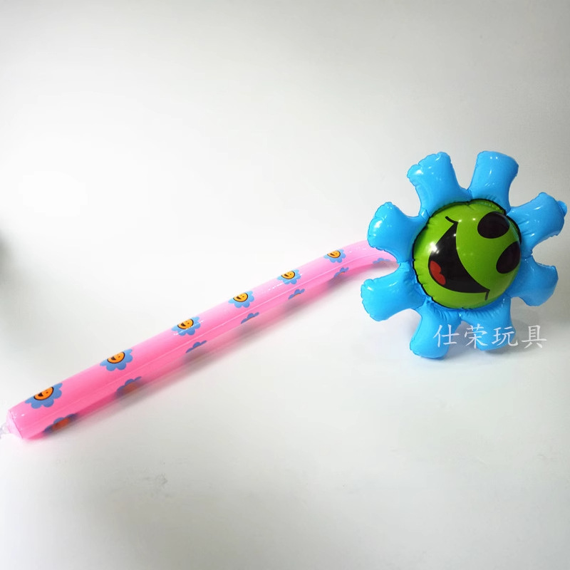 Inflatable sunflower stick, children's toy, non-standard and customizable PVC inflatable mallet, smiley face flower, sunflower.