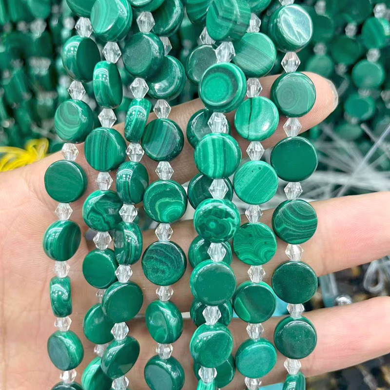 纯天然精品天然孔雀石管珠算盘珠旦形散珠半成品手工DIY手链饰品|undefined