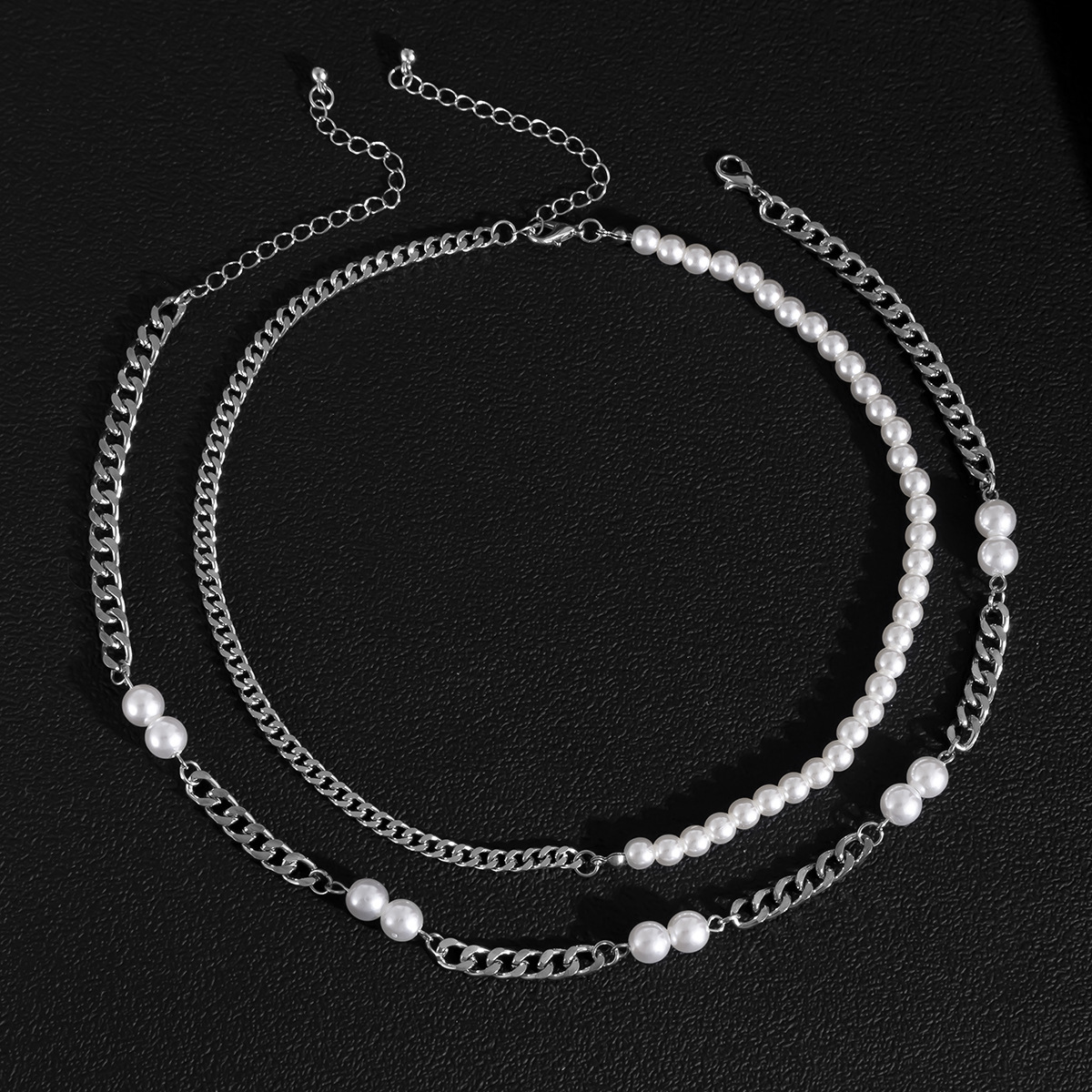 1 Piece Simple Style Color Block Iron Pearl Menu0027S Layered Necklaces