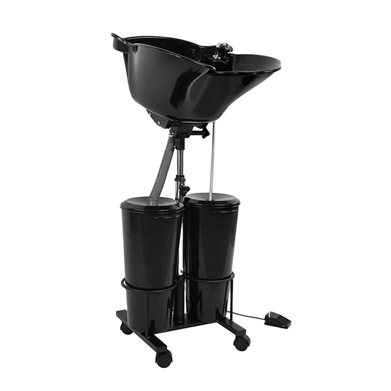 Lavacabezas portátil con soporte móvil para peluquería