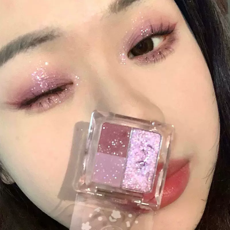 Палетка теней Ice Grape Pink Purple, стразы, жемчужное блеск, студенческая вечеринка, отбеливание, блестки, нишевые тени