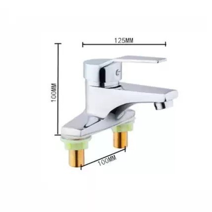 Baño, lavabo, lavabo, grifo de agua fría y caliente de tres orificios, cuerpo de cobre, tocador, mesa, doble orificio, fábrica al por mayor