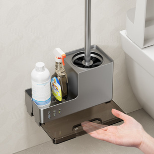 Toilet Brush Wall-mounted Storage Rack Household Non-dead-corner Toilet Toilet Non-perforated Cleaning Toilet Brush Artifact