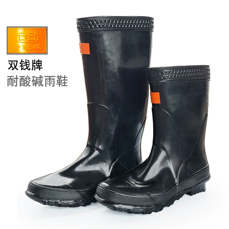 Двойная денежная каучуковая кислота и щелочестойкая высокая трубка дождевой сапоги промышленные и горнодобывающие сооружения противоскользящие и износостойкие трудовые сапоги