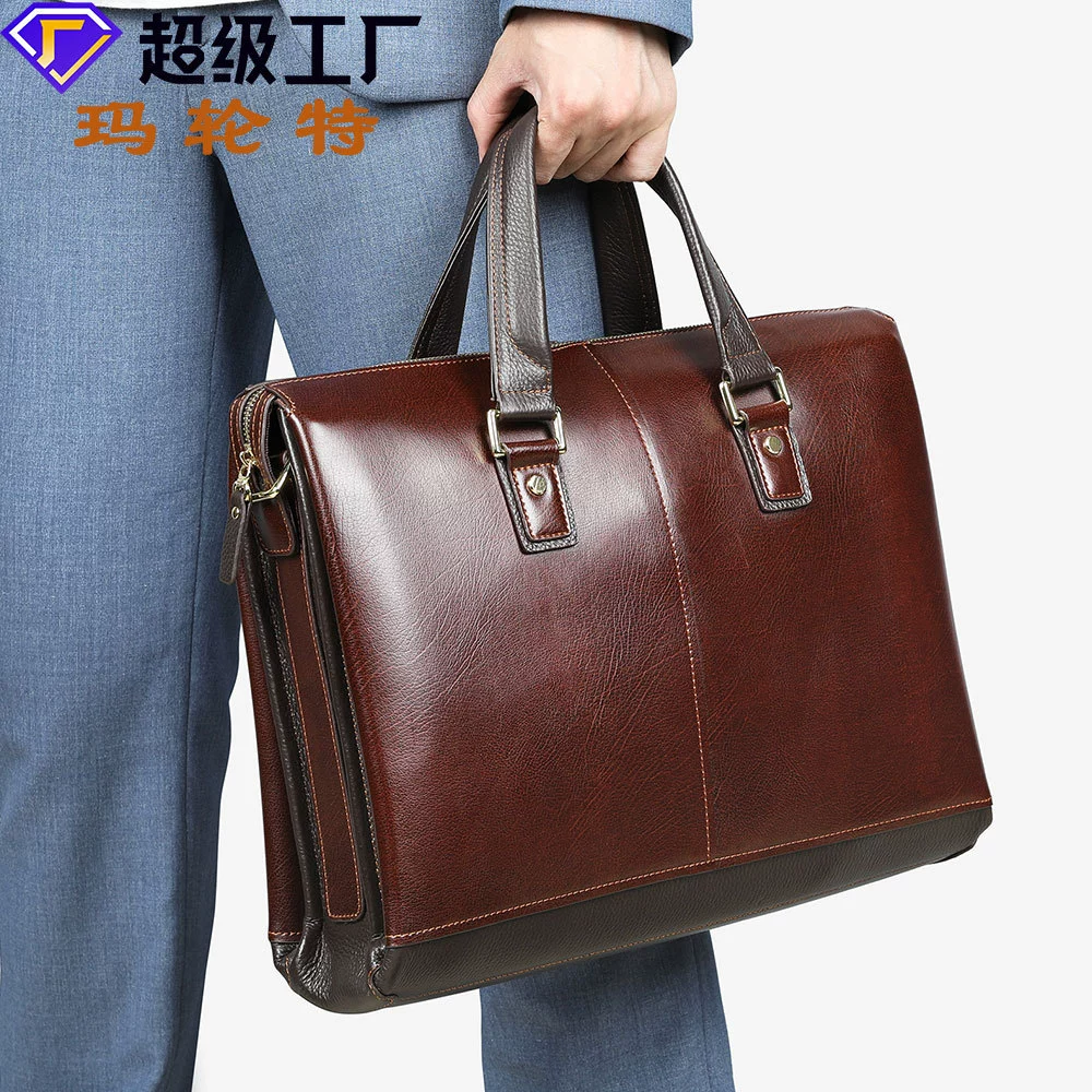 Leather one-shoulder bag