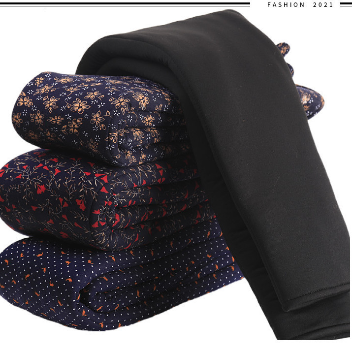 中老年高腰棉裤女驼绒加绒加厚保暖裤冬季加肥加大宽松三层奶奶裤