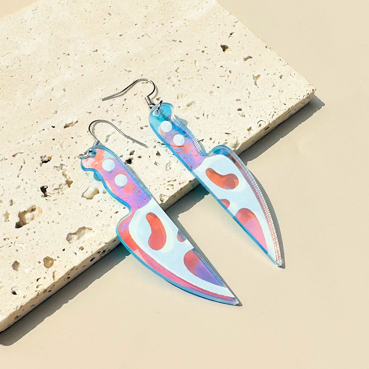 Women's Gender 1 Pair Funny Blade Skull Ghost Asymmetrical Laser Acrylic Women's Drop Earrings Earrings