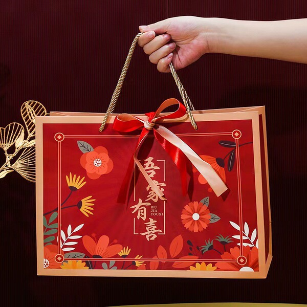 Festive linen bag