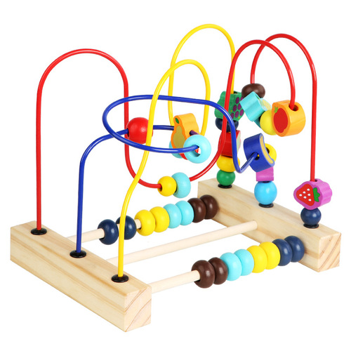 Children's Bead Stringing and Sorting Early Education Baby Toy for 6-12 Months Old Babies, Brain-Developing Activity for 0-1 Year Olds, Suitable for 2 Kids